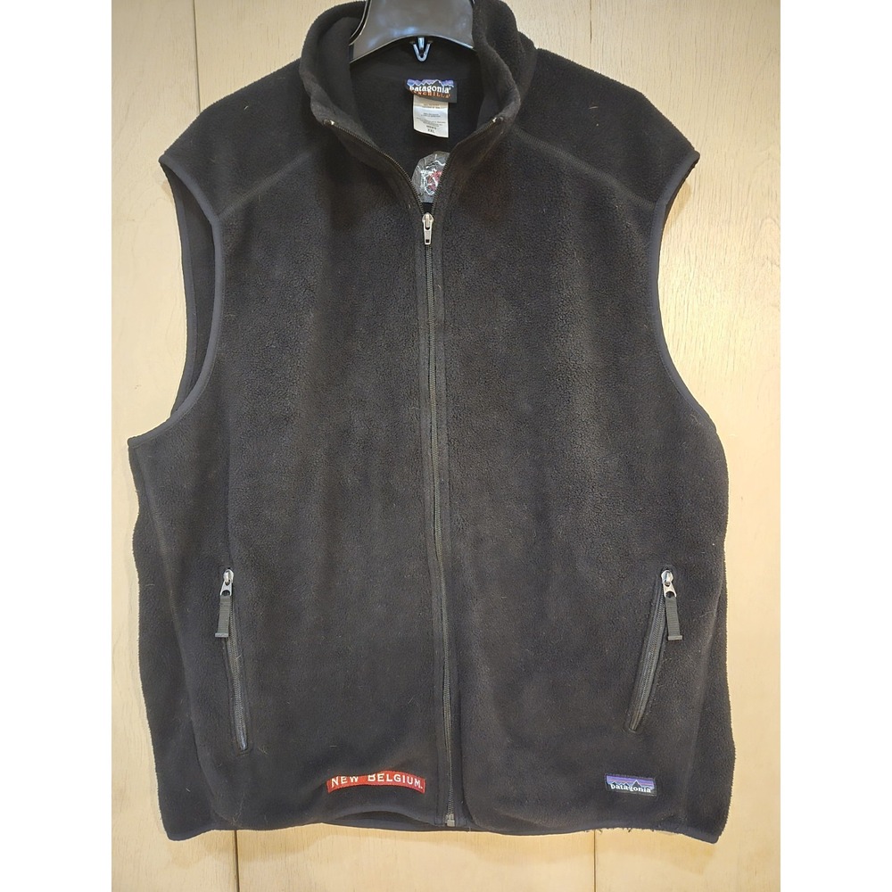 Patagonia Synchilla New Belgium Brewing Fleece Vest Men's XXL Black Bicycle
